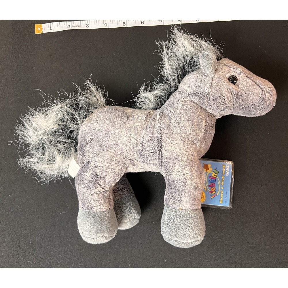 Webkinz Grey Arabian Horse HM098 Ganz Plush w/ UNUSED CODE Tag Retired